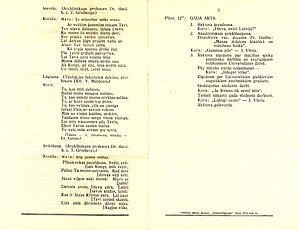 LU Jaunās aulas atklāšanas programma, 1935. gada 28. septembris. Foto: no LU Muzeja krājuma