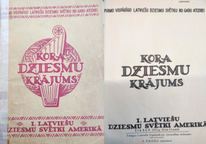 Pirmo vispārīgo latviešu dziesmu svētku 80 gadu atcerei Kora dziesmu krājums: 1. Latviešu Dziesmu svētki Amerikā, Čikāgā 1953. g. 30. un 31. maijā. Čikāga: A. Kalnāja spiestuve. LNB Digitālā bibliotēka, Mākslas un mūzikas centrs. Mūzikas lasītavas krājums. 