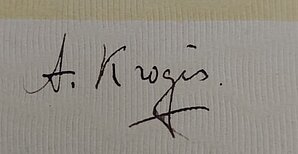 Annas Āboliņas paraksts pirms uzvārda maiņas.