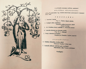 I Vispārējos latviešu dziesmu svētku Čikāgā, ASV kultūras pēcpusdienas programma.1953.gada 30. maijs. “Latvieši pasaulē- muzejs un pētniecības centrs” krājums.