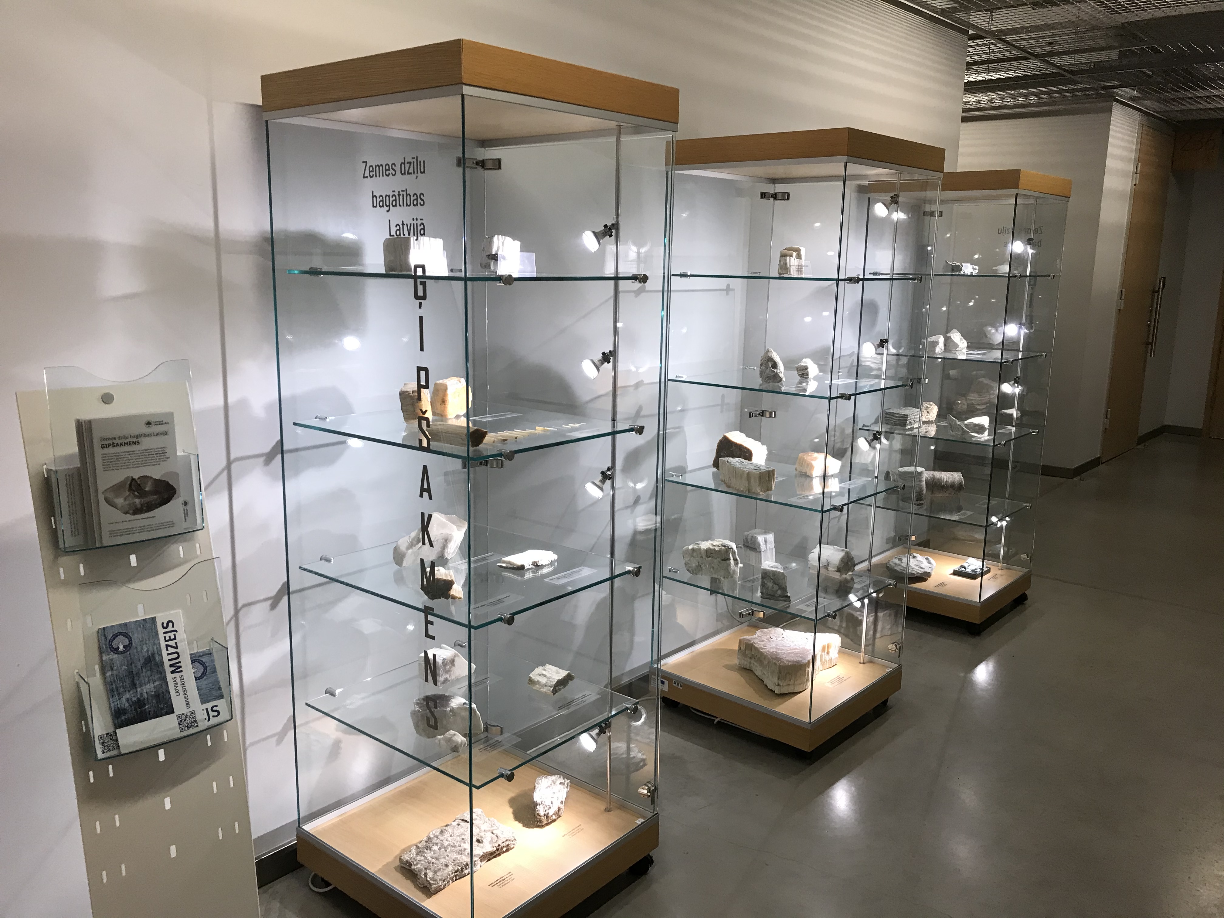 Ekspozīcija “Zemes dzīļu bagātības Latvijā: ģipšakmens” LU Akadēmiskā centra Dabas mājā Torņakalnā, Jelgavas ielā 1